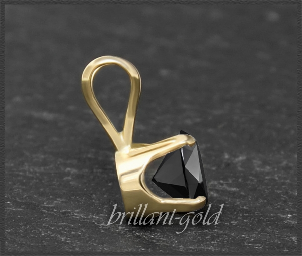 Anhänger 585 Gold schwarzer Saphir 4,5,6,7mm